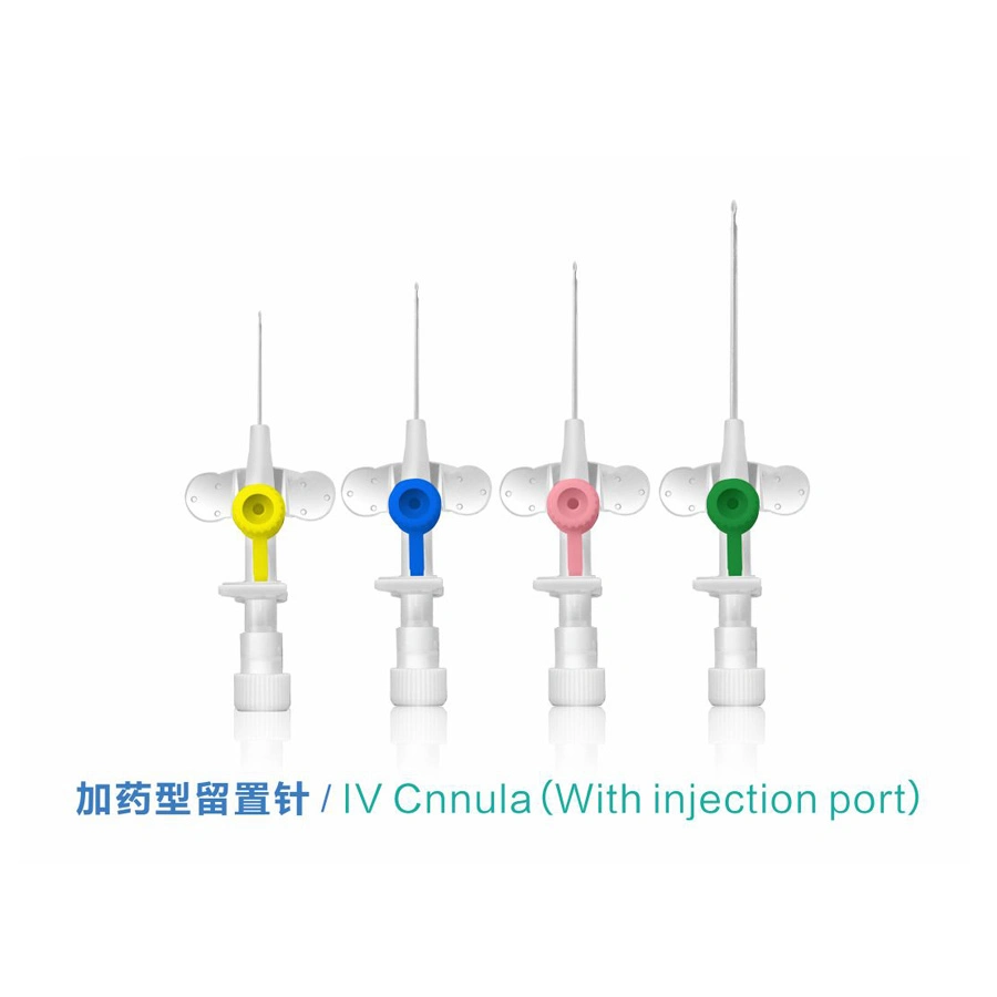 Medical Consumables IV Cannula Catheter Intravenous Catheter with Injection Port 18g/20g/22g/24G